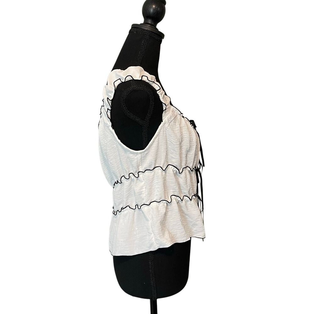 Kirious Women’s Contrast Bow Baby Doll Halter/Tank Top - Picture 4 of 13